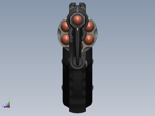 手枪左轮冲锋枪老式狙击步枪设计3D图纸45acp-revolver-gunblade-1 IGS SW右视缩略图