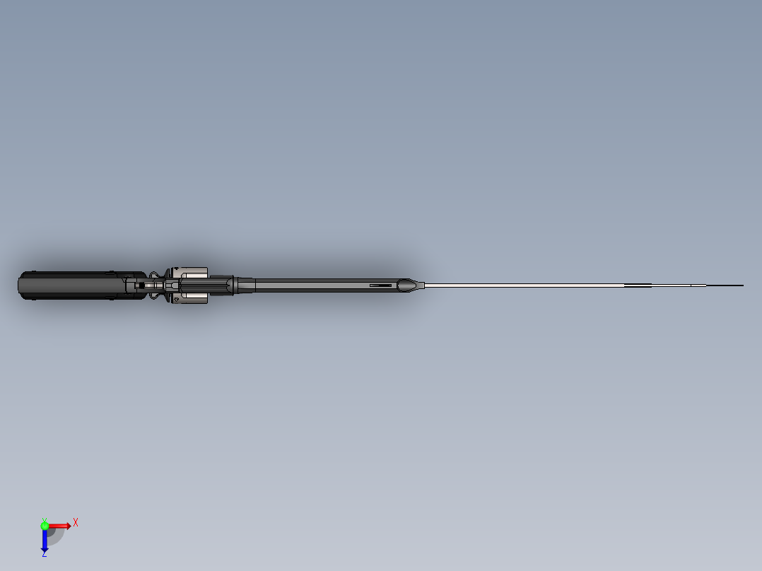 手枪左轮冲锋枪老式狙击步枪设计3D图纸45acp-revolver-gunblade-1 IGS SW俯视图