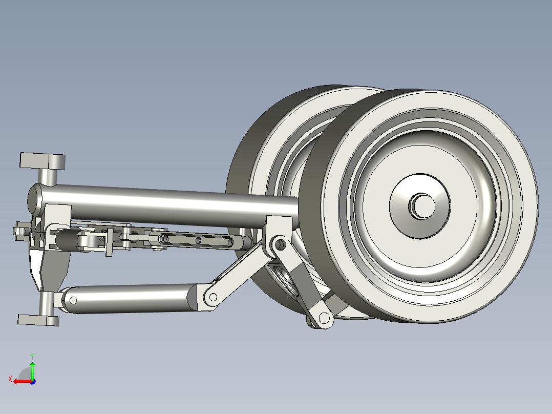 现代民用飞机起落架收放后视图