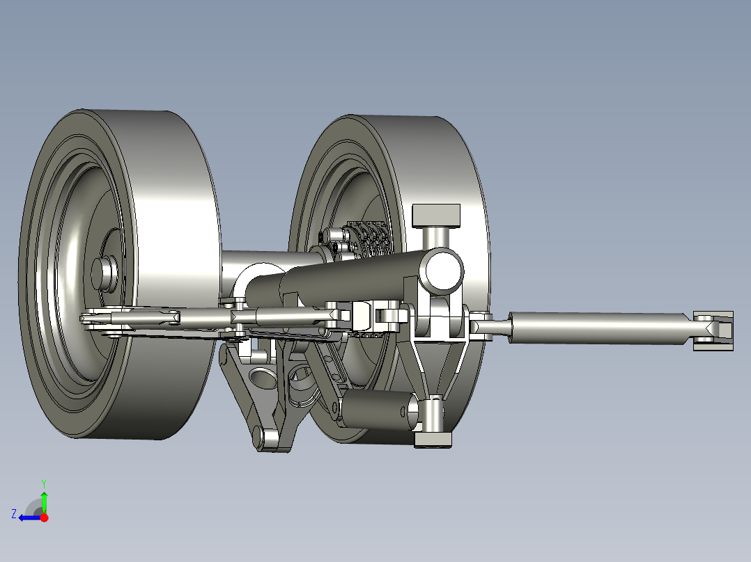 现代民用飞机起落架收放右视图