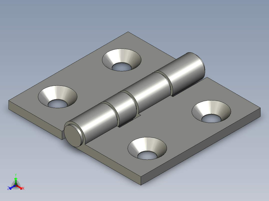 L铝质铰链40-40正等轴测图