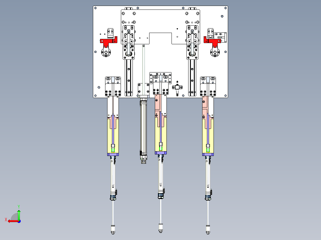 钣金支架压紧工装设计后视图