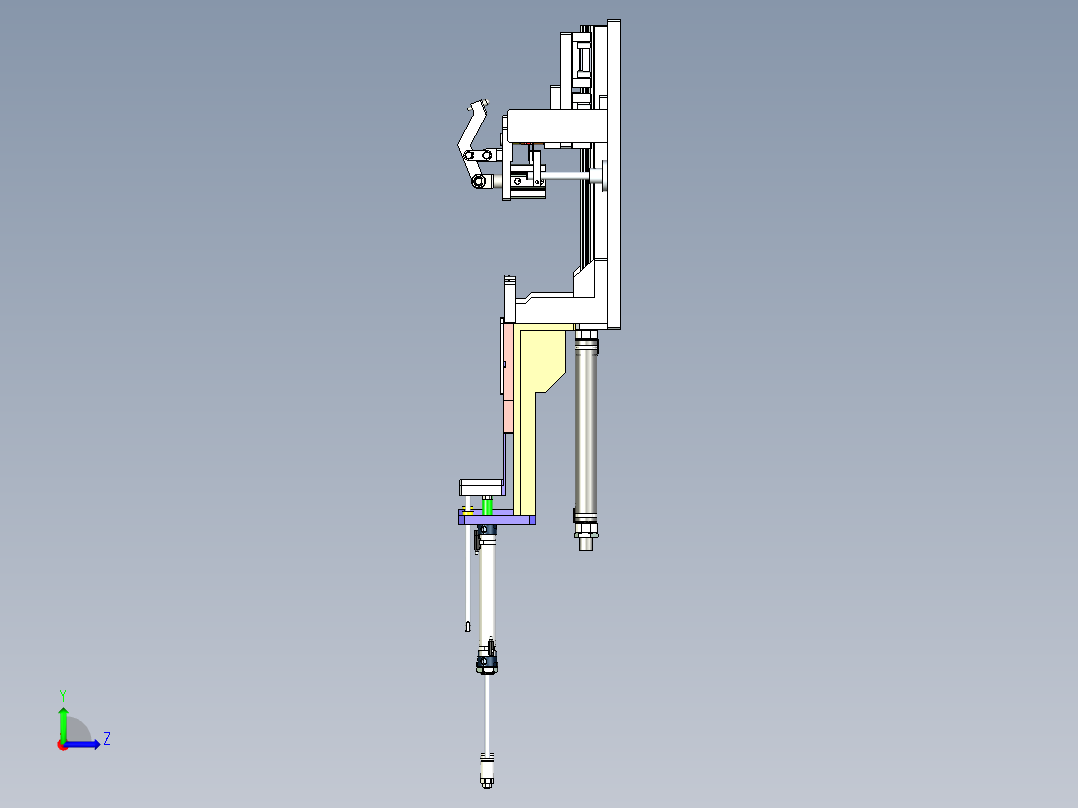 钣金支架压紧工装设计左视图