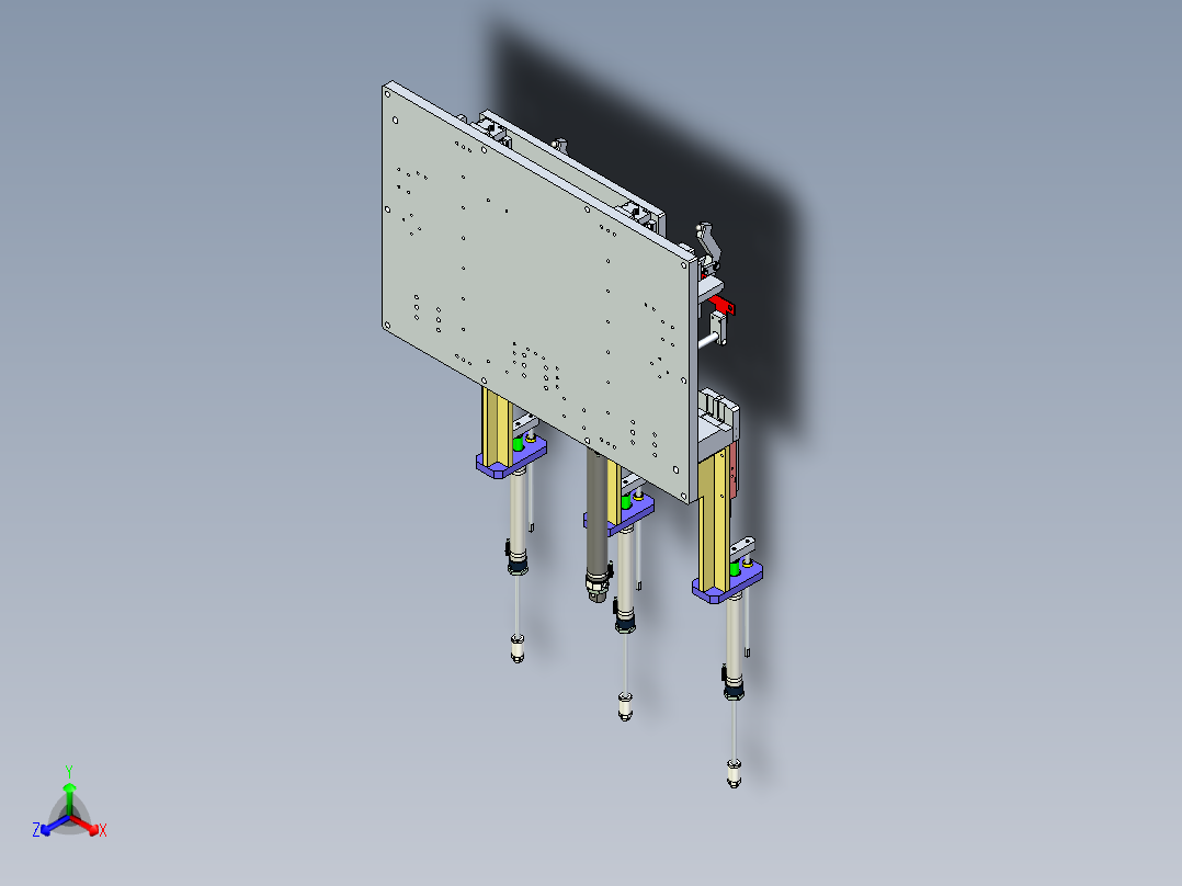 钣金支架压紧工装设计正等轴测图
