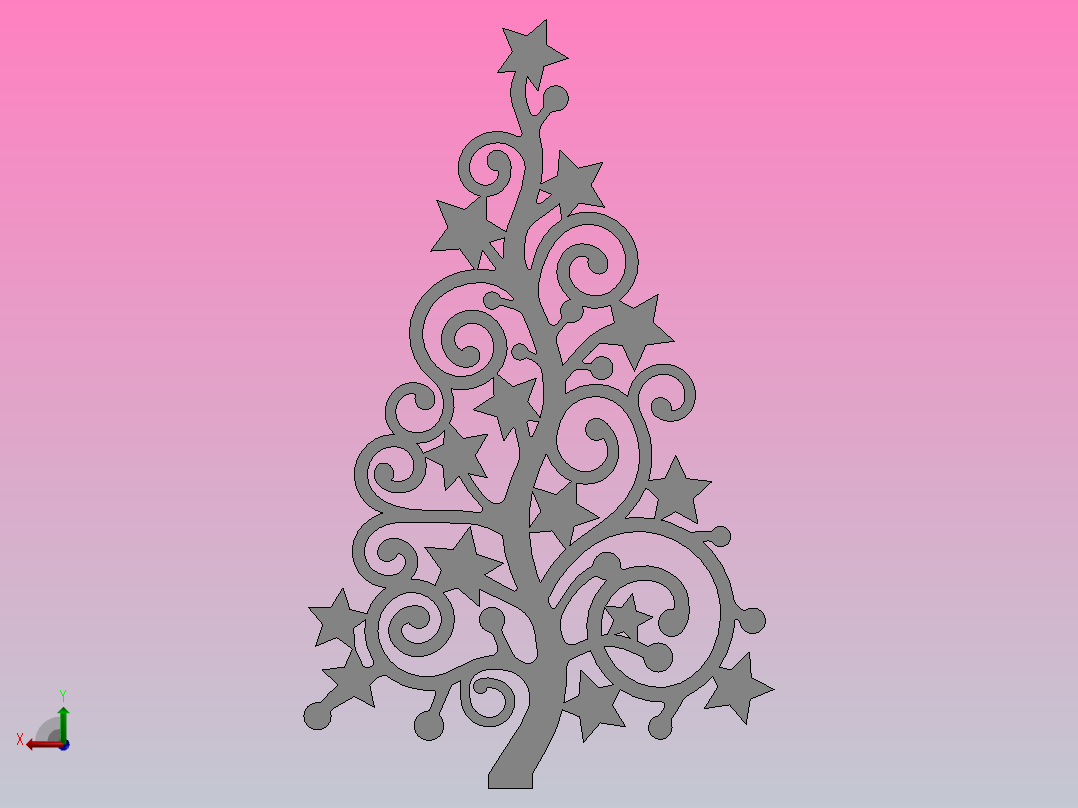 圣诞树造型后视图