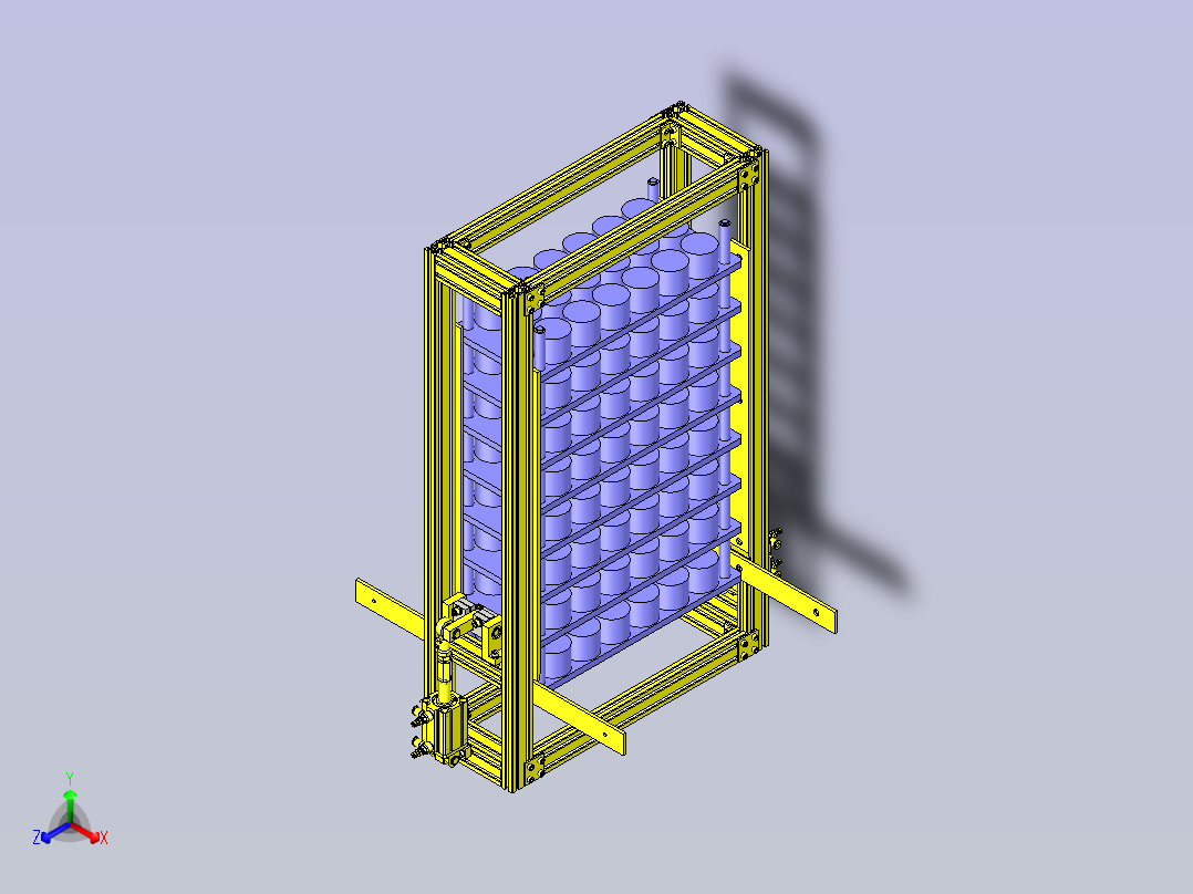 工件分段机构3D图纸主视图