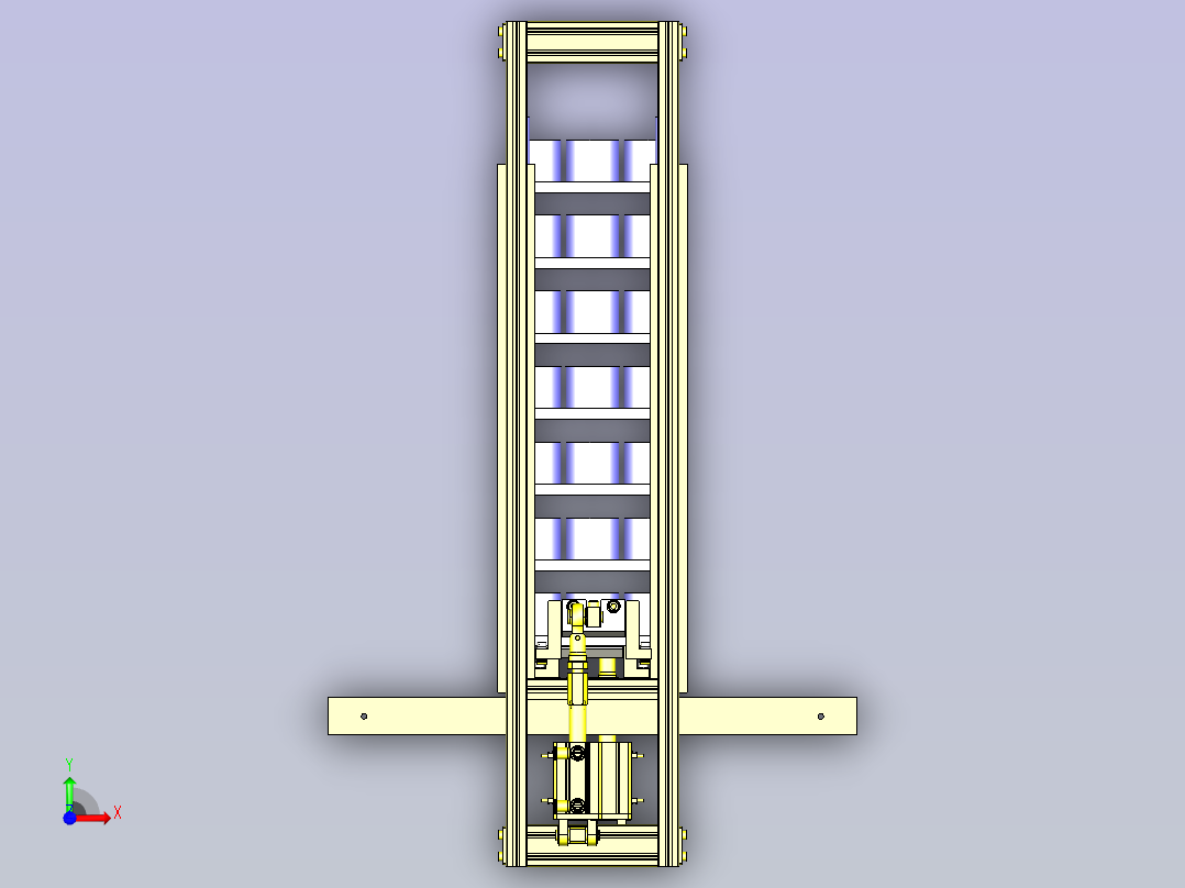 工件分段机构3D图纸前视图