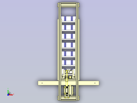 工件分段机构3D图纸前视缩略图