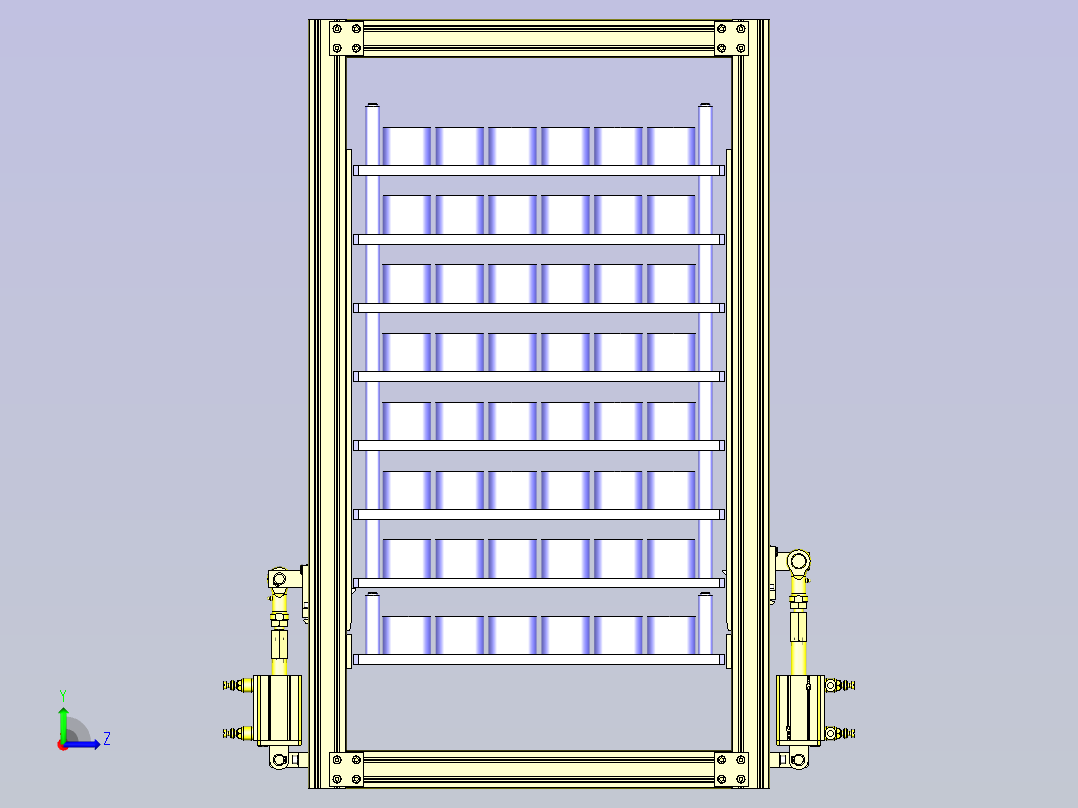 工件分段机构3D图纸左视图