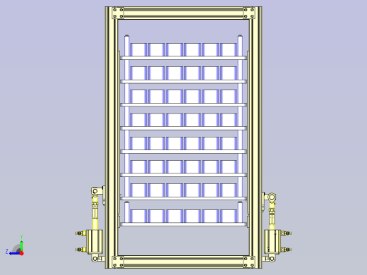 工件分段机构3D图纸右视缩略图
