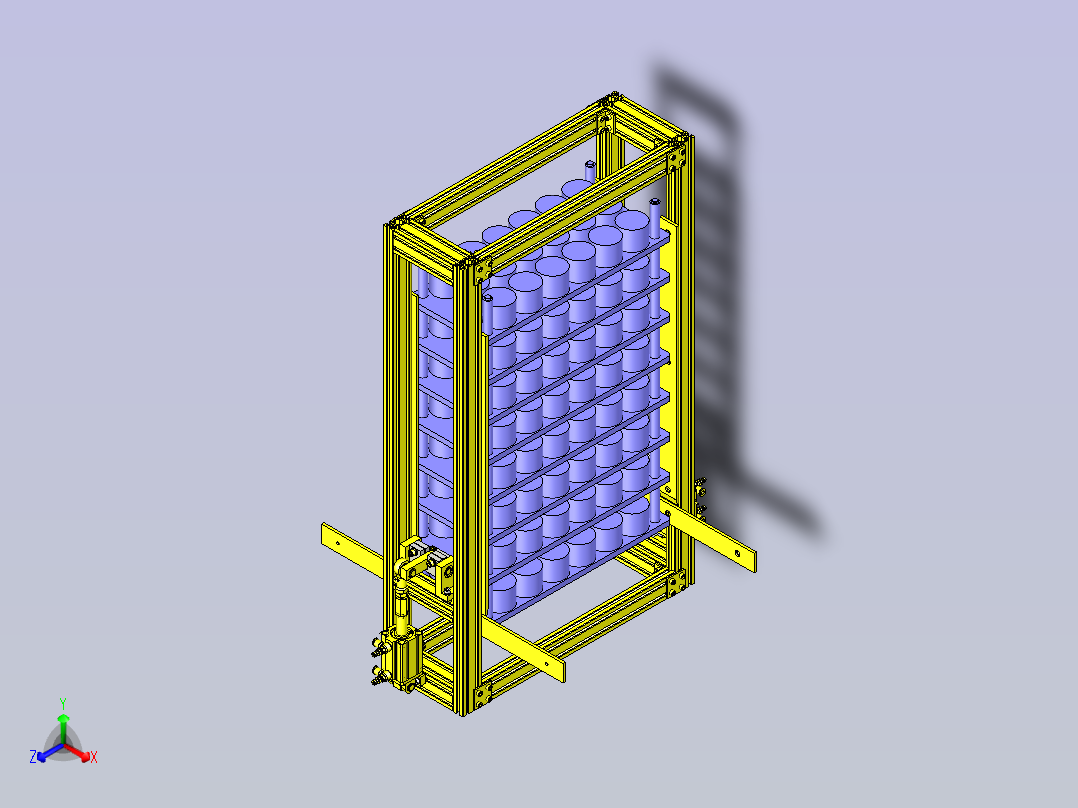 工件分段机构3D图纸正等轴测图
