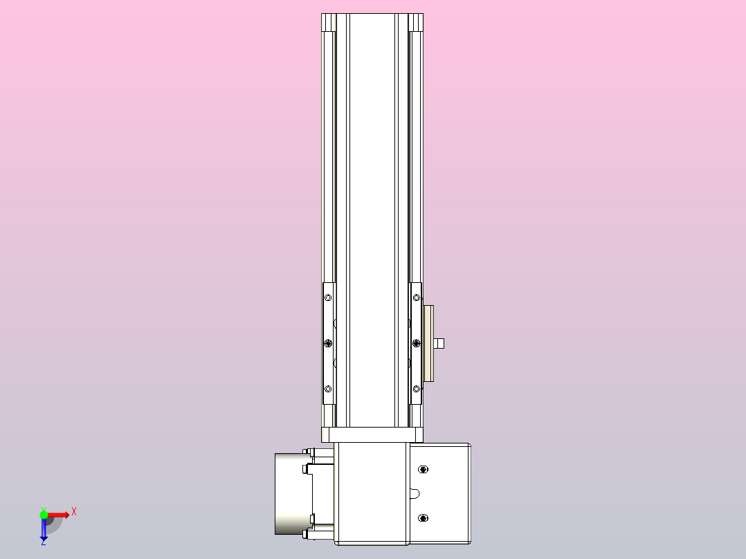 皮带直线轴半封闭可选导轨TPA-HNB-65S-90-L100-RP-C-P20-N3俯视图