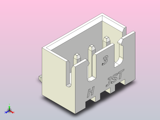 白色JST XH 3针连接器P 2 54mm有角度