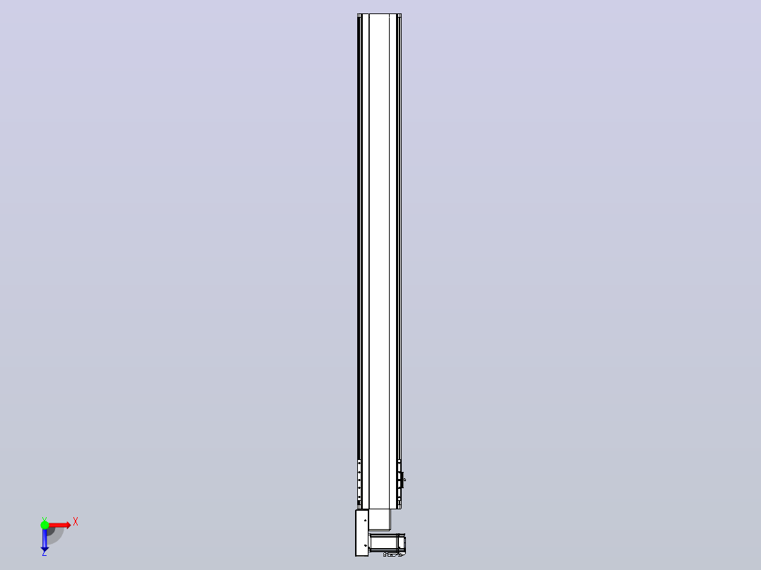 皮带直线轴半封闭可选导轨TPA-HNB-140D-120-L1350-ML-Y-P40-N3俯视图
