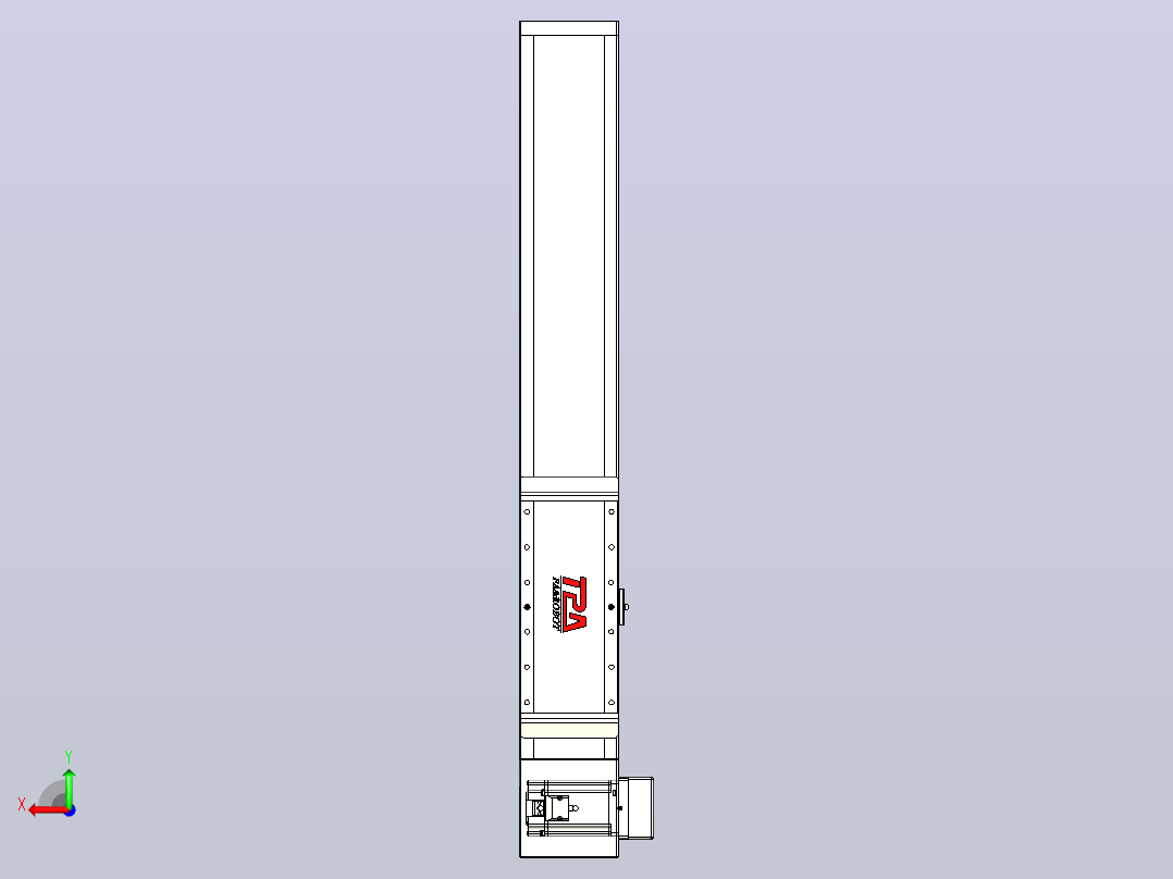 伺服电机集成皮带传动直线执行器TPA-OCB-140-256-L450-RU-P75-N3后视图