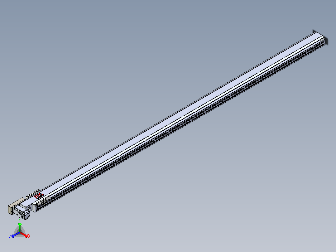 皮带直线轴半封闭可选导轨TPA-HNB-120D-110-L2800-ML-Y-P40-N3正等轴测图