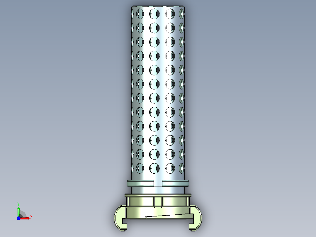 带联轴器的废物过滤器前视图