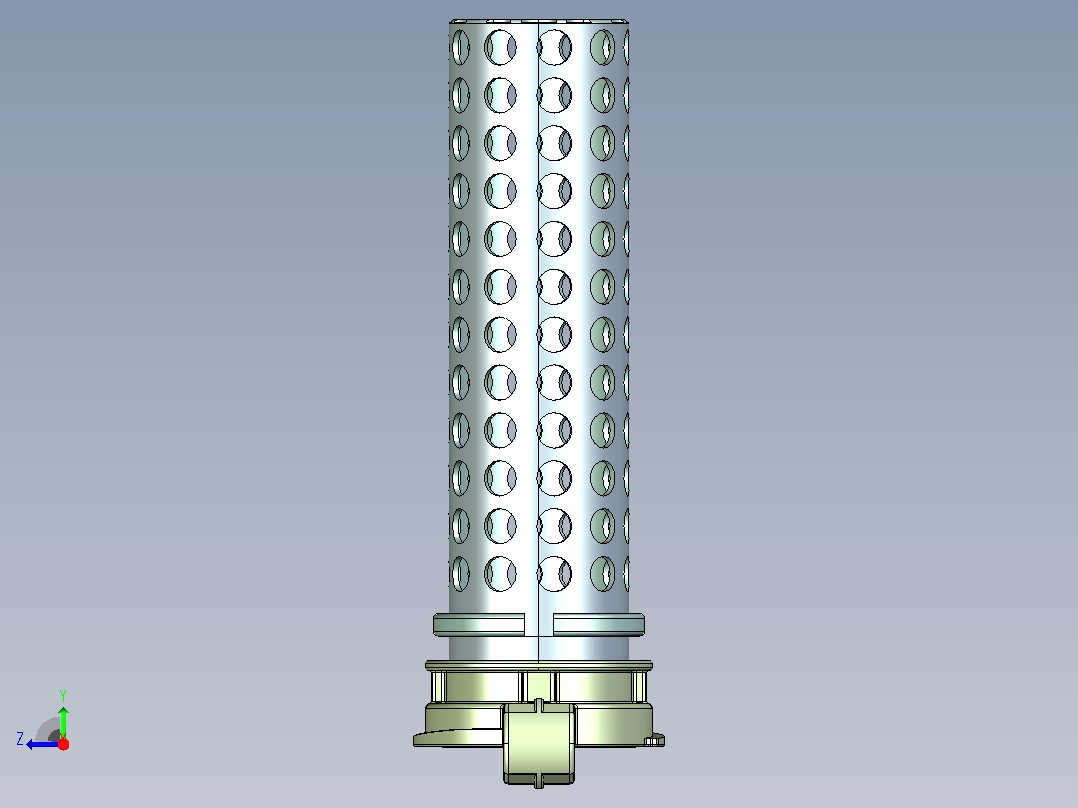 带联轴器的废物过滤器右视图