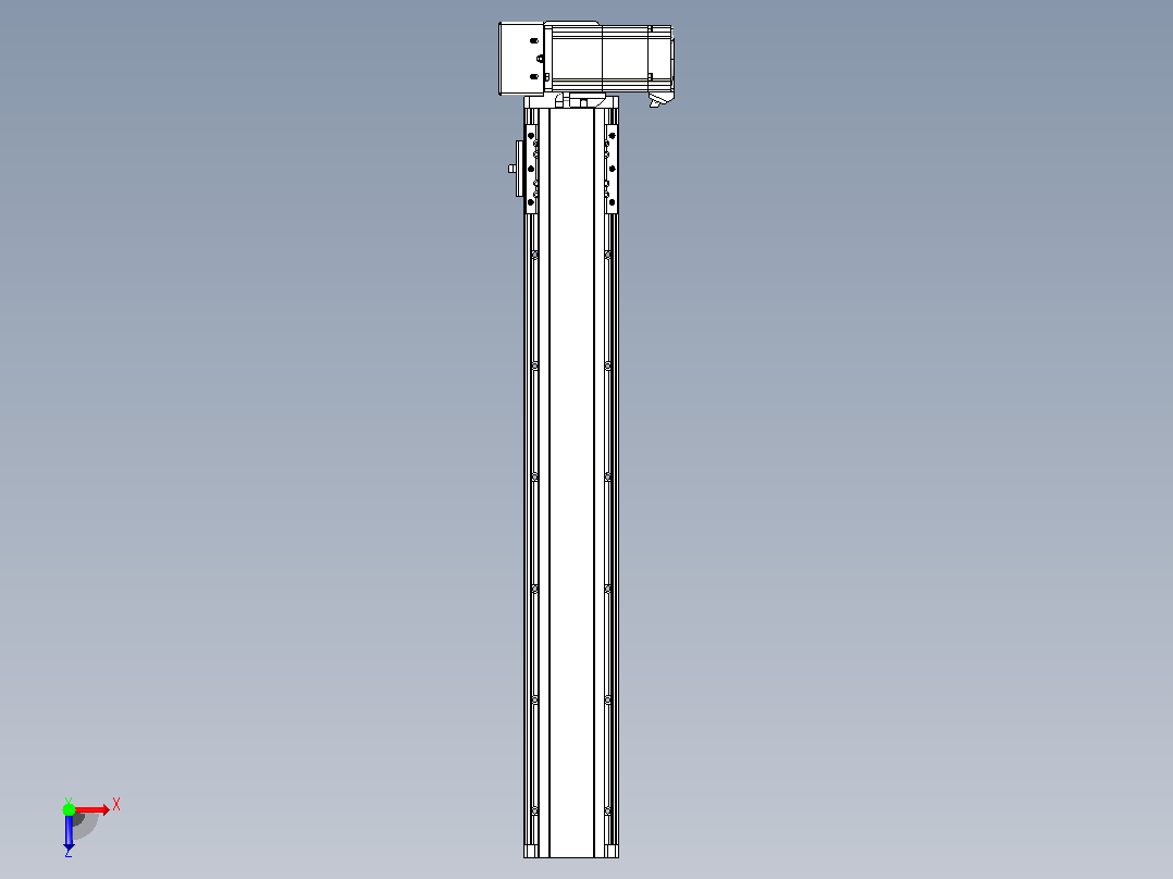 皮带直线轴半封闭可选导轨TPA-HNB-85D-90-L500-RU-C-P20-N3俯视图