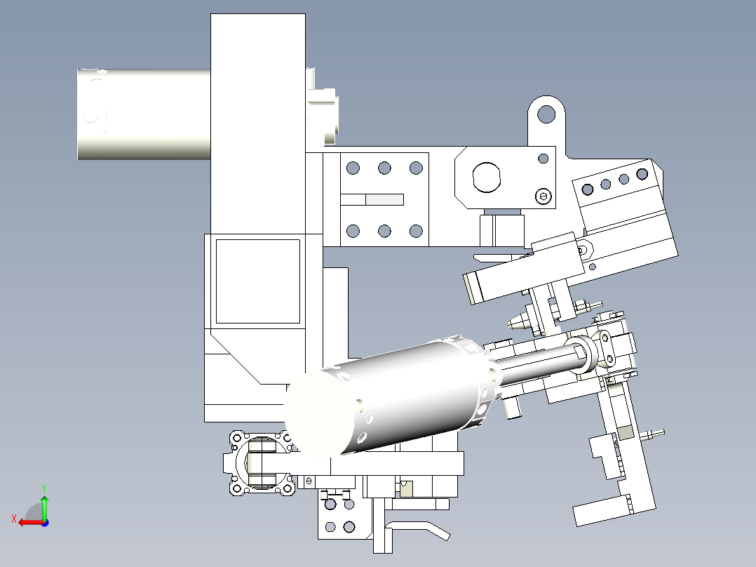 焊接夹具压紧与定位销机构设计X_T后视图