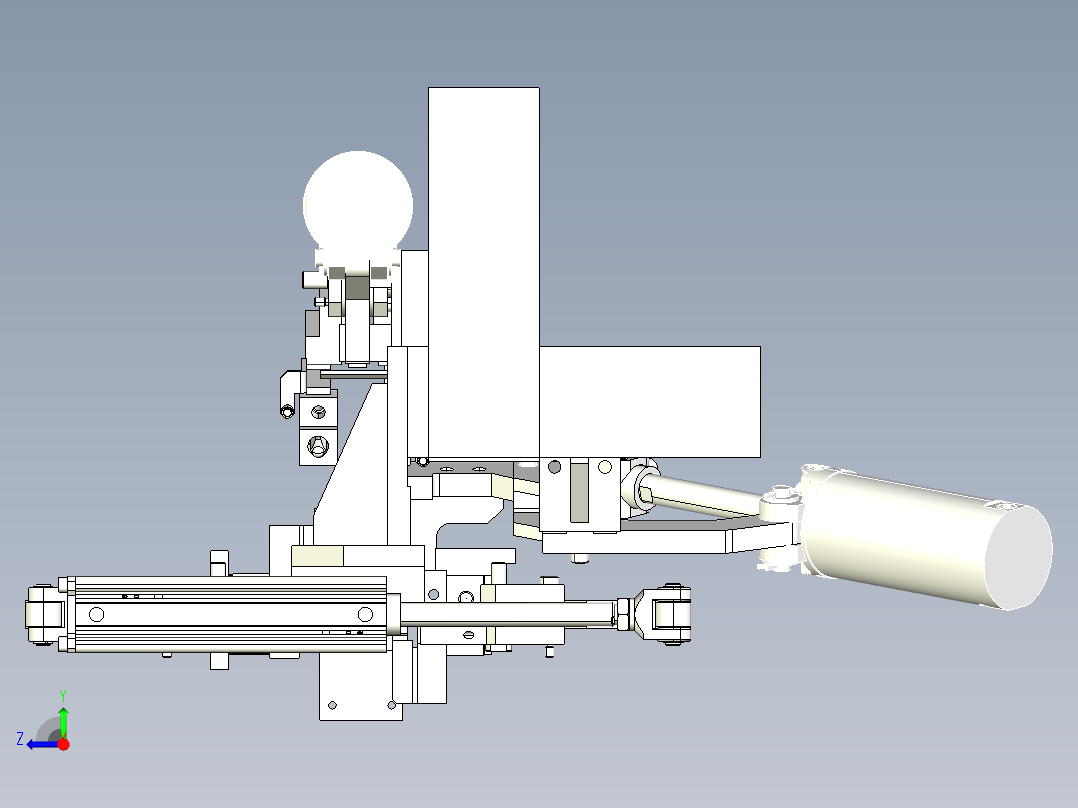 焊接夹具压紧与定位销机构设计X_T右视图