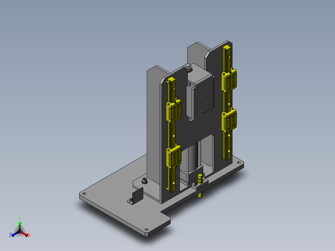 滚子输送机升降&旋转机构正等轴测图