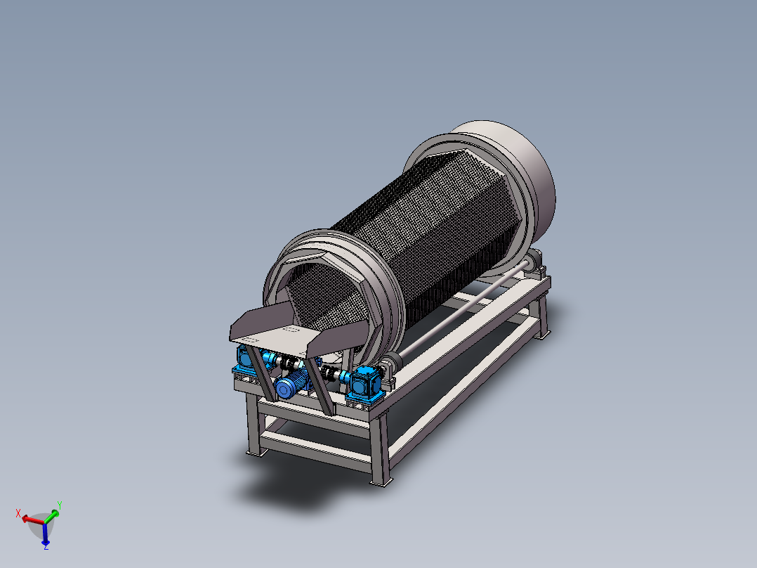 无轴滚筒筛 3D图纸 机械设备3D模型设计素材参考资料