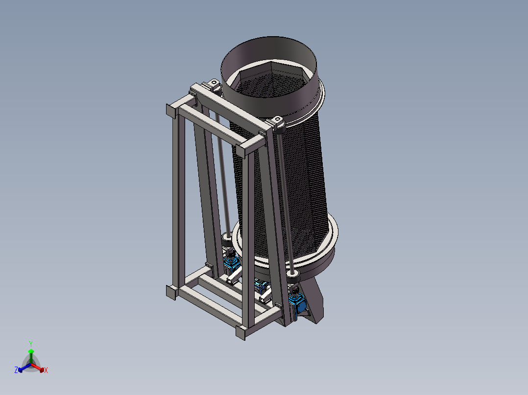 无轴滚筒筛 3D图纸 机械设备3D模型设计素材参考资料正等轴测图