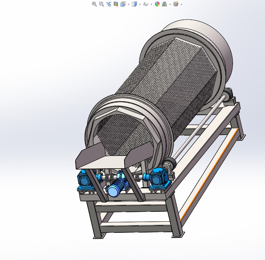 无轴滚筒筛 3D图纸 机械设备3D模型设计素材参考资料