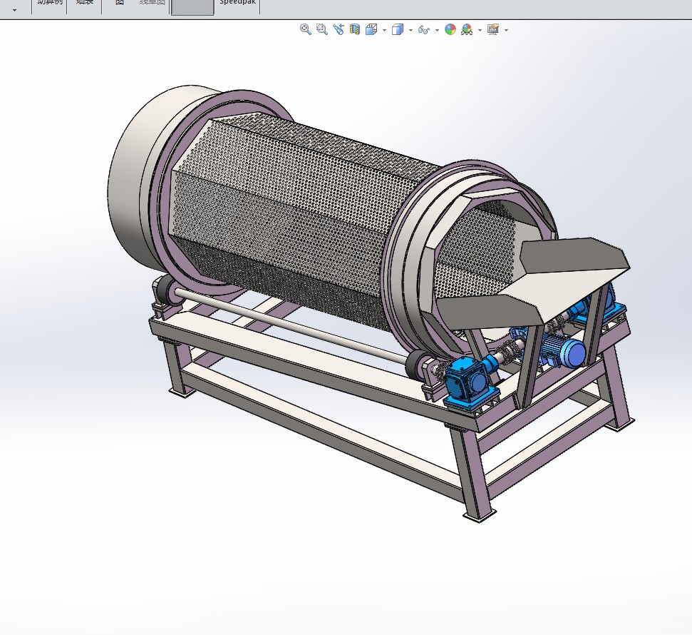 无轴滚筒筛 3D图纸 机械设备3D模型设计素材参考资料