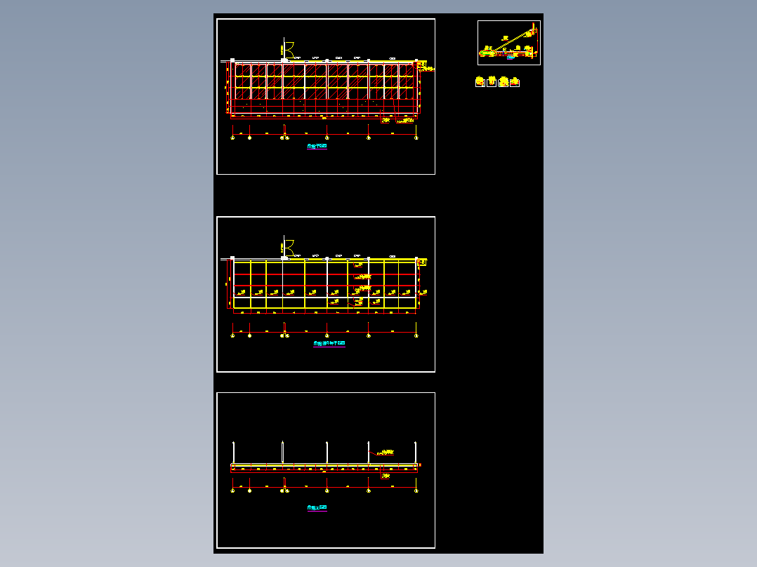 斜撑钢拉杆钢结构玻璃雨棚施工图设计