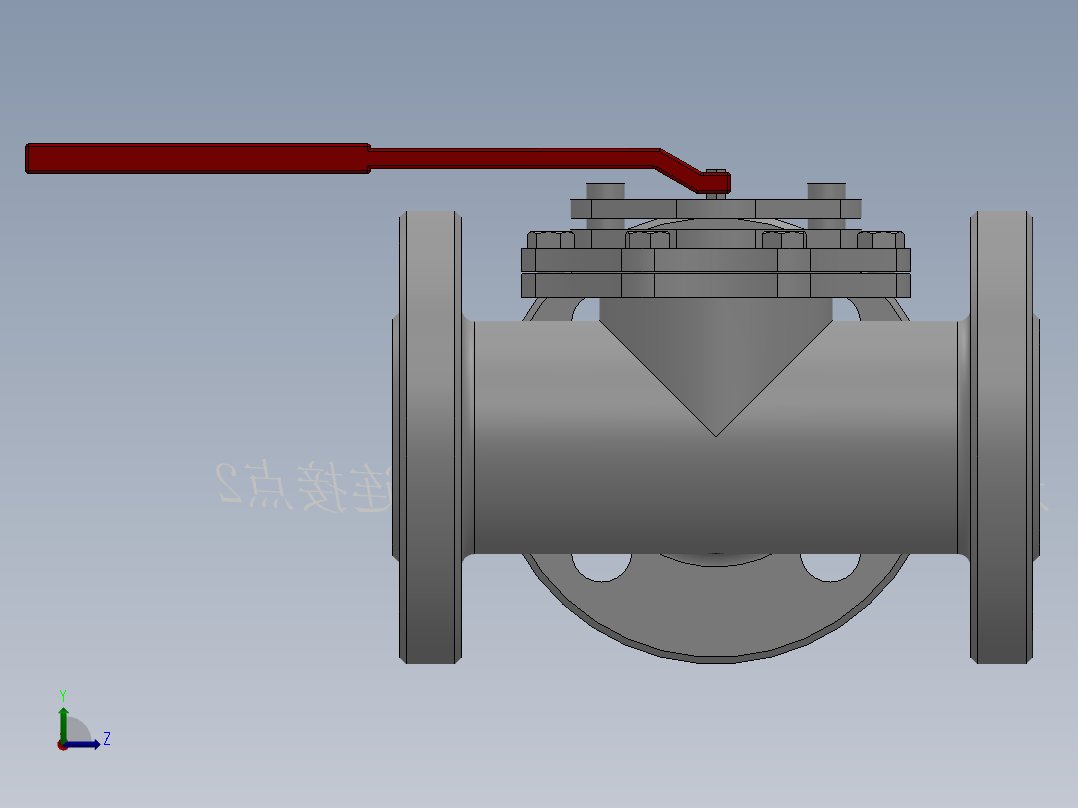 法兰三通球阀-304 DN15-DN200左视图