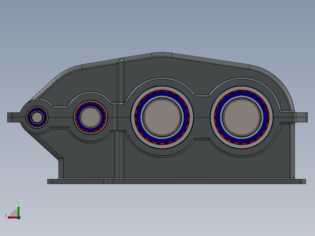 双输出齿轮箱图纸后视图