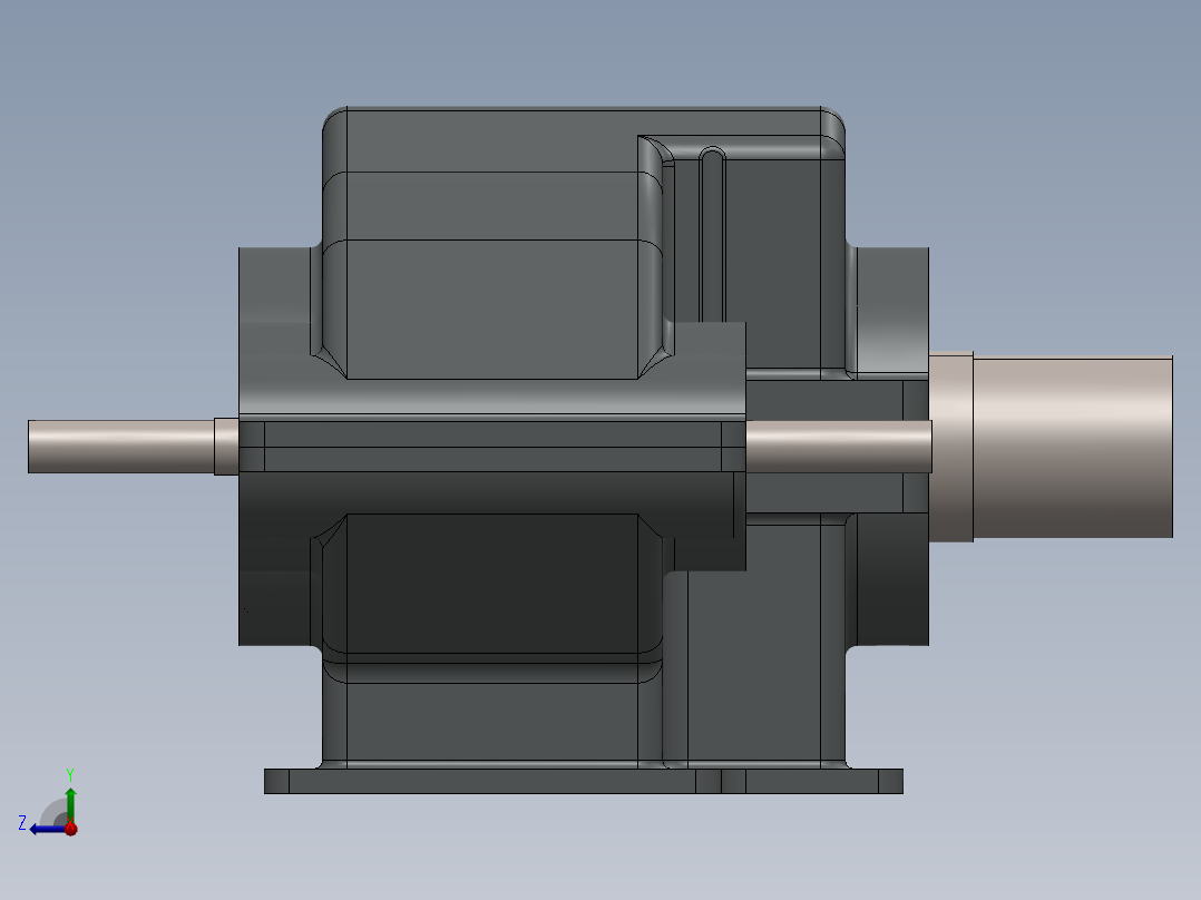 双输出齿轮箱图纸右视图