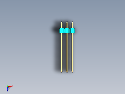 彩色公头100mil（2.54mm）系列-DS1021-100mil(2.54mm)-Type19(3x18.8mm)-3Rx32pin-colored-REV1.0俯视缩略图