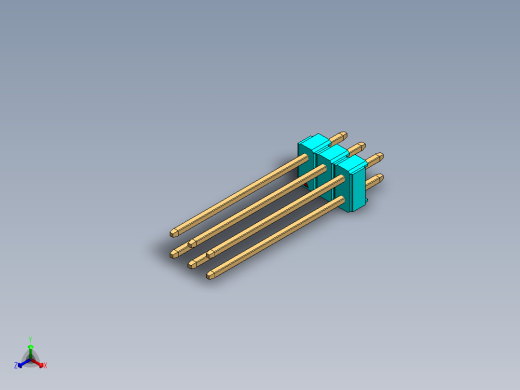 彩色公头100mil（2.54mm）系列-DS1021-100mil(2.54mm)-Type19(3x18.8mm)-3Rx32pin-colored-REV1.0正等轴测缩略图
