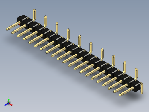 彩色公排针 100mil 2.54mm 系列-DS1022_black_21p_100mil_Type_SMT_R2_rev1.0