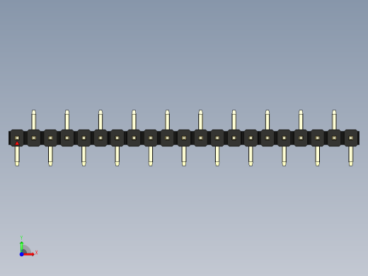 彩色公排针 100mil 2.54mm 系列-DS1022_black_21p_100mil_Type_SMT_R2_rev1.0前视缩略图