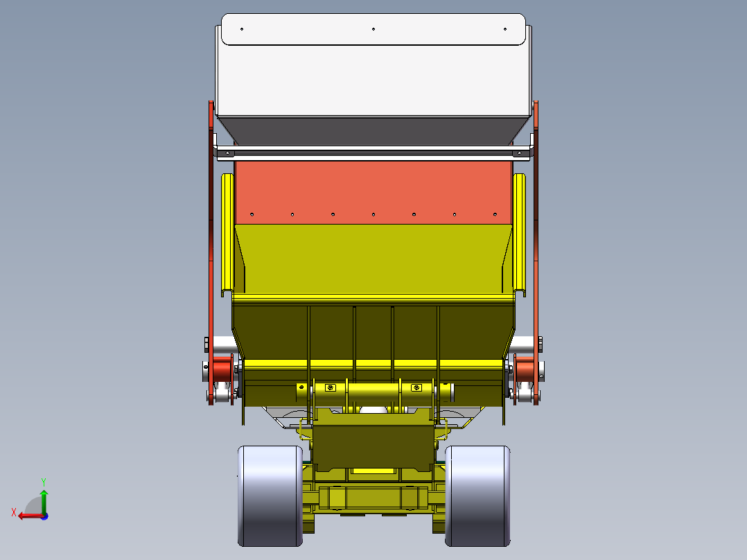 履带式运输车-翻斗车后视图