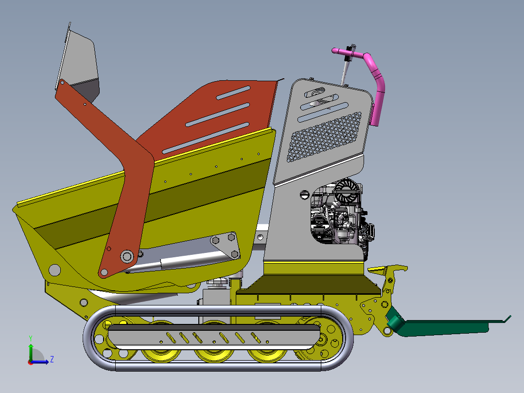 履带式运输车-翻斗车左视图