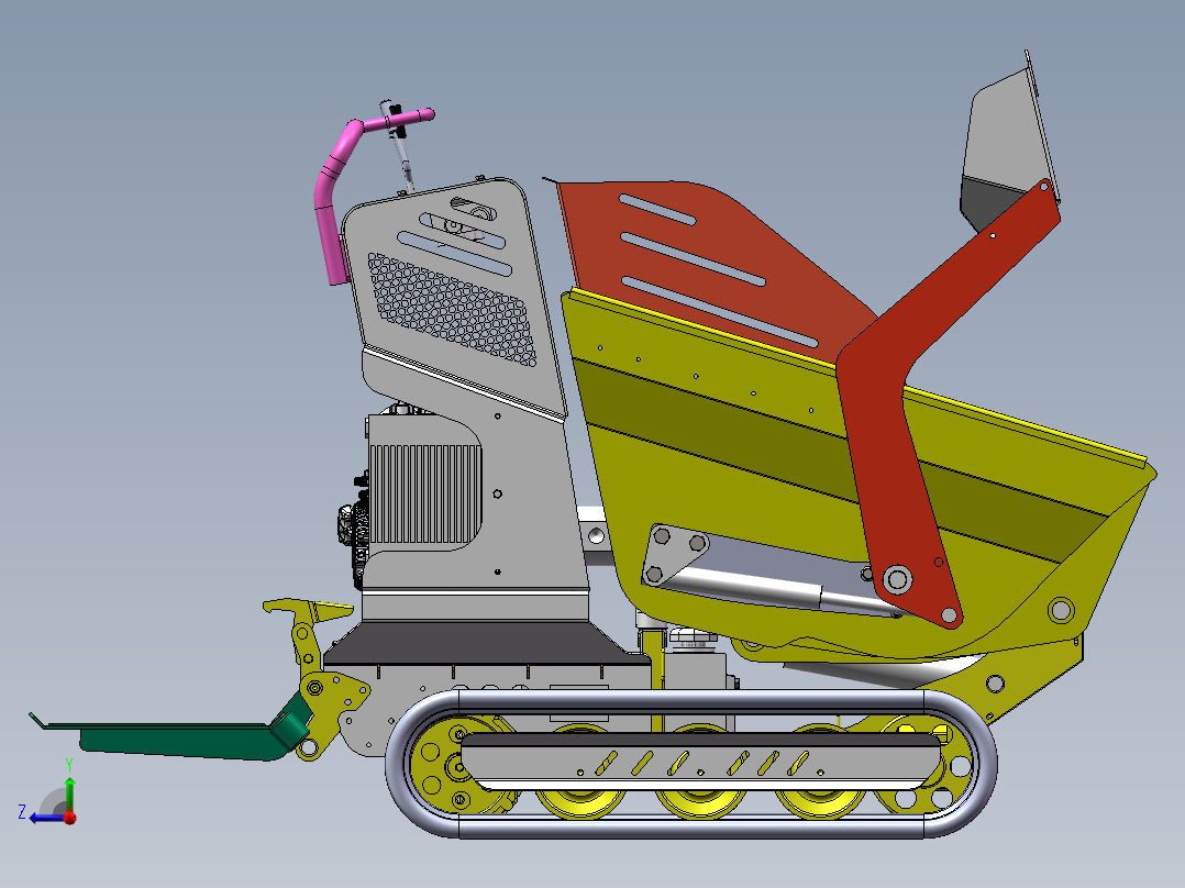 履带式运输车-翻斗车右视图