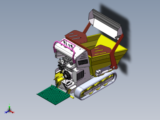 履带式运输车-翻斗车正等轴测缩略图