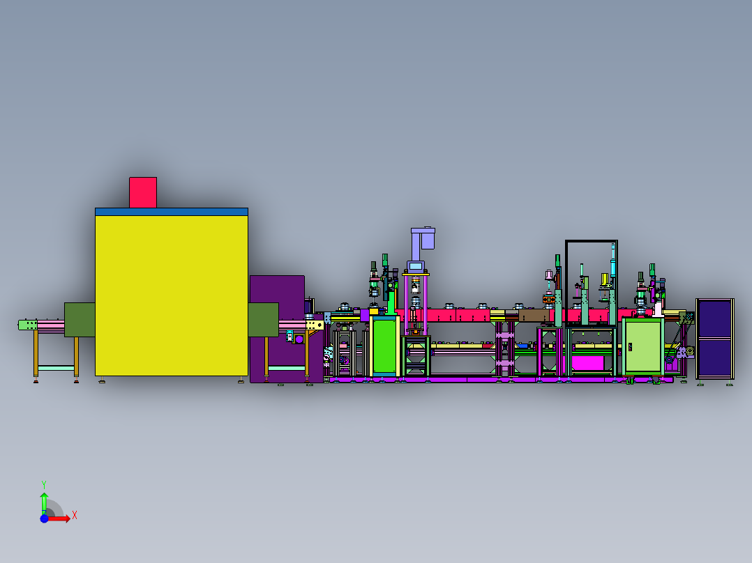 油烟机电机装配生产线前视图
