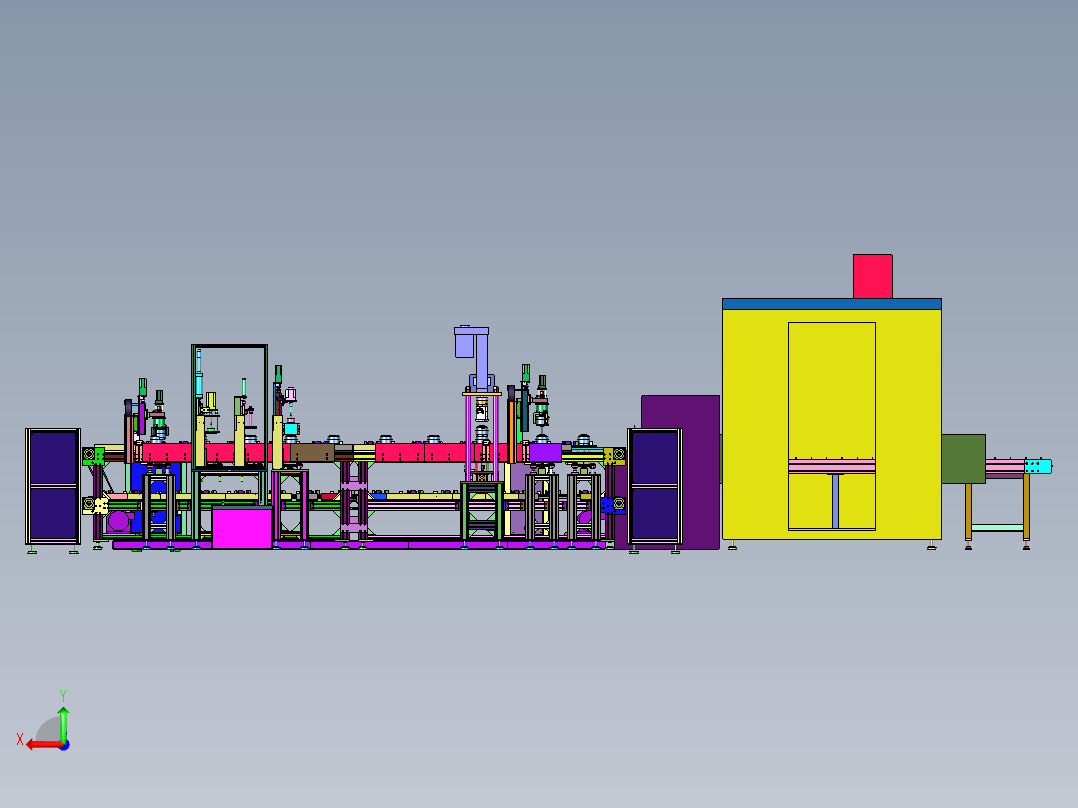 油烟机电机装配生产线后视图