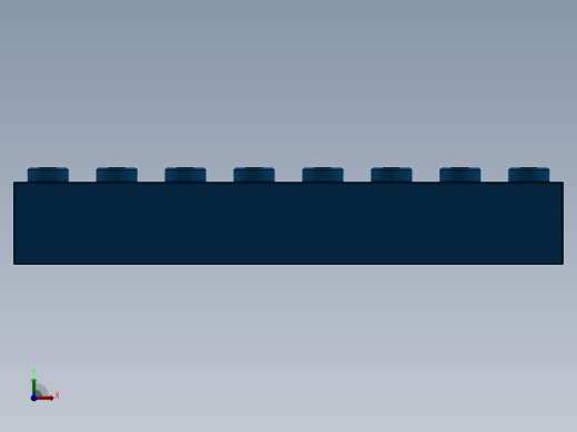 乐高套装 4421基本积木-300823 Bright Blue Brick 1 x 8.SLDPRT前视缩略图