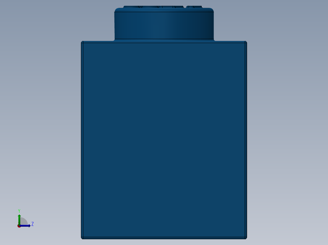 乐高套装 4421基本积木-300823 Bright Blue Brick 1 x 8.SLDPRT左视图