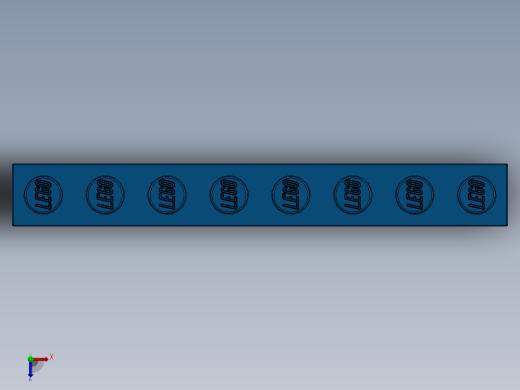 乐高套装 4421基本积木-300823 Bright Blue Brick 1 x 8.SLDPRT俯视缩略图