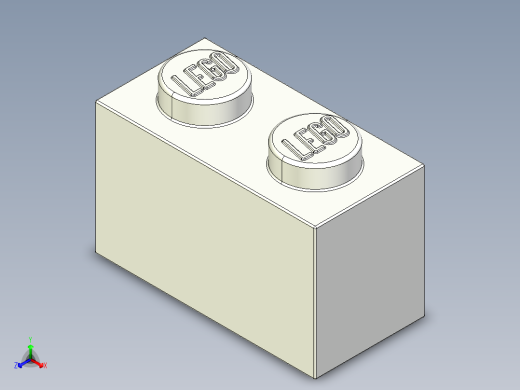 乐高套装 4421基本积木-300401 White Brick 1 x 2.STEP正等轴测缩略图