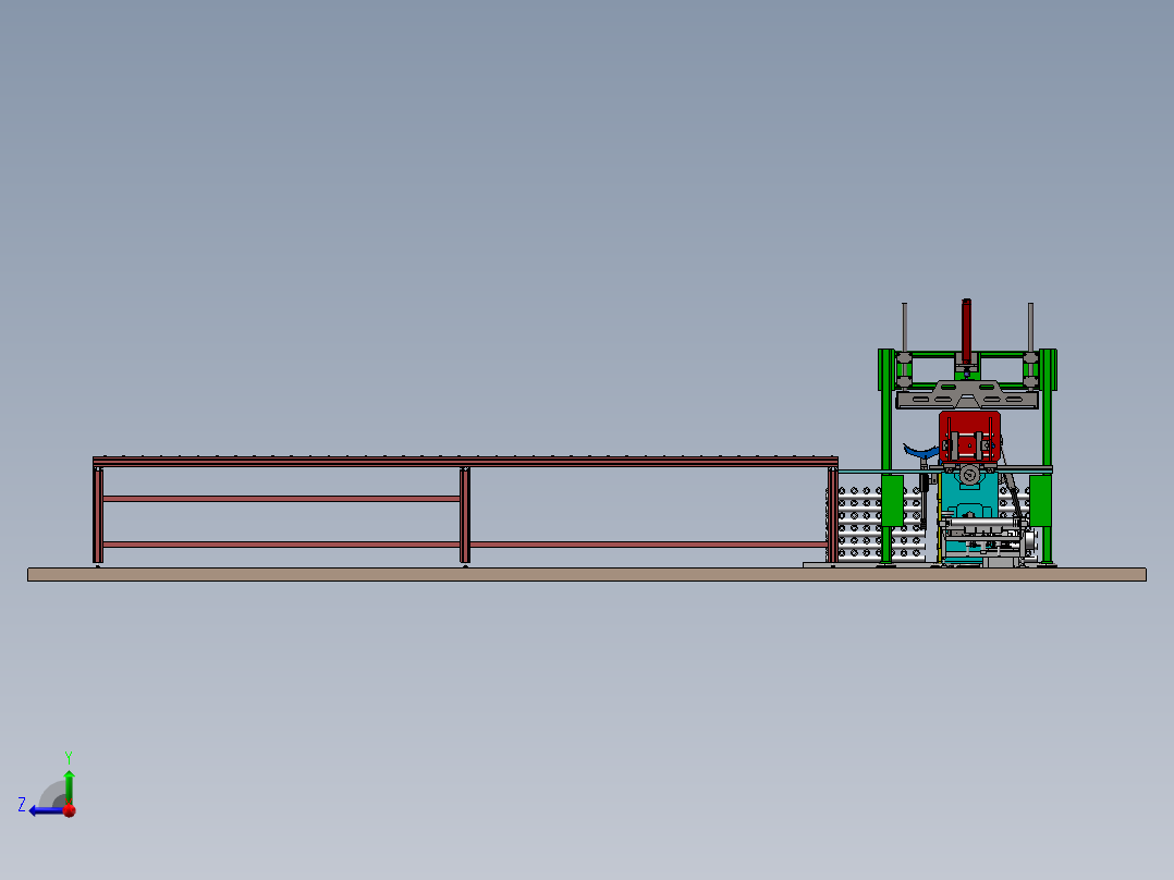 铝合金管料成型生产线右视图