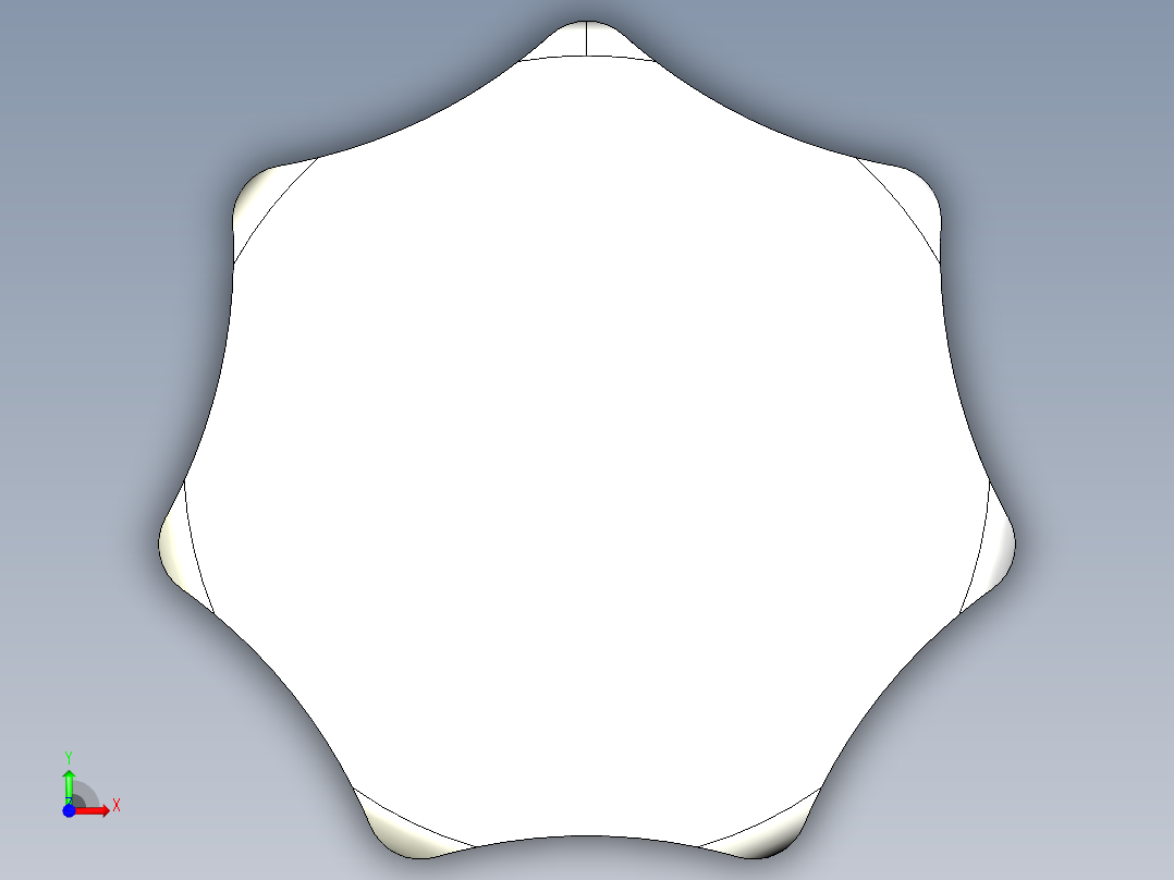 星型把手(鑄鋼)2465-3D多系列多零件图纸模型前视图